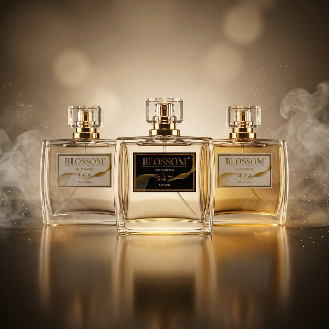 Blossom Perfume bundle - 3x 100ml perfumes - in a presentation shot.