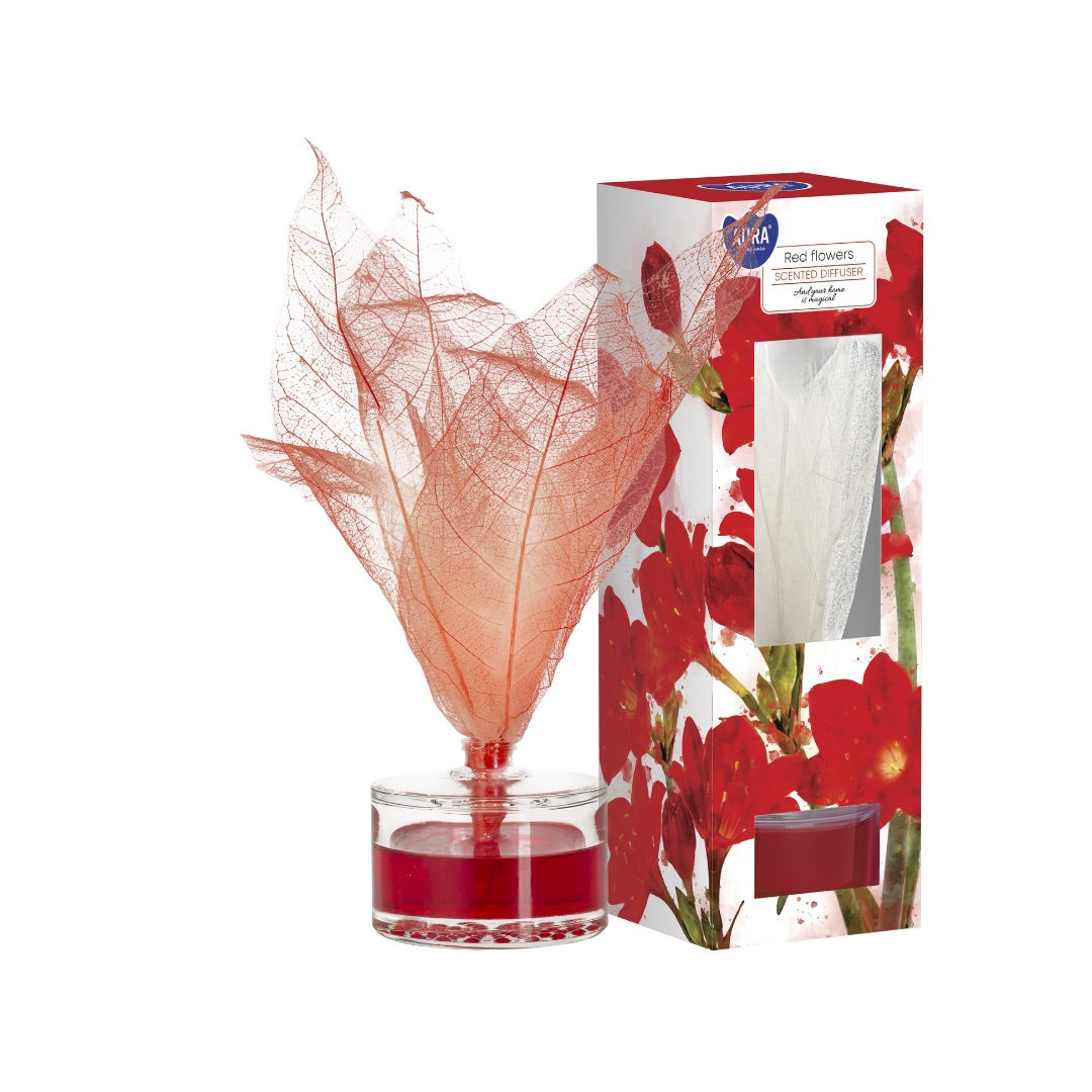 Leaf Reed Diffuser - RED FLOWERS - 50ml